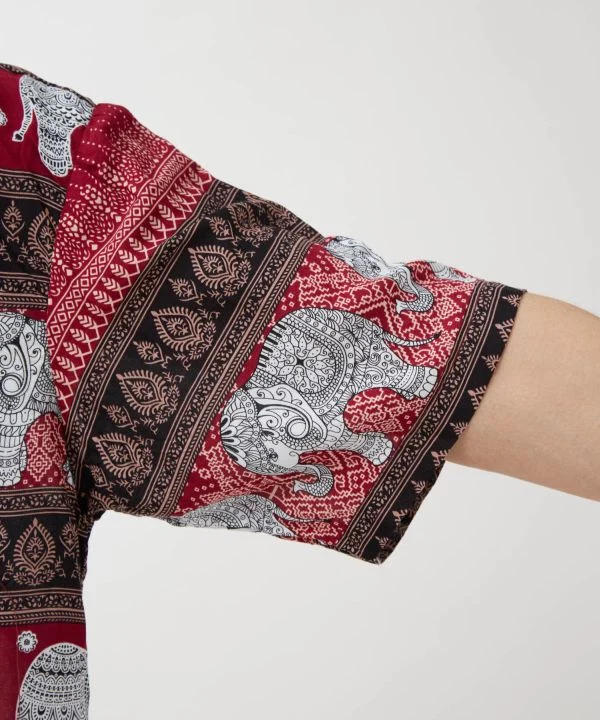 Chemise thaïlandaise en rayonne à motif éléphant