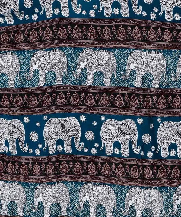 Chemise thaïlandaise en rayonne à motif éléphant
