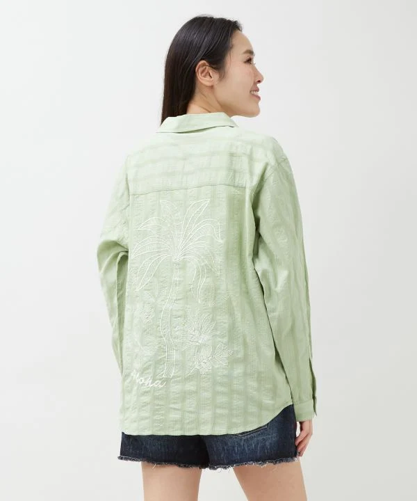 Chemise en seersucker brodée SURF & Palms