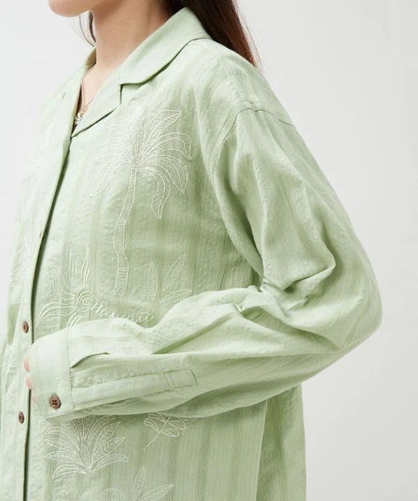 Chemise en seersucker brodée SURF & Palms