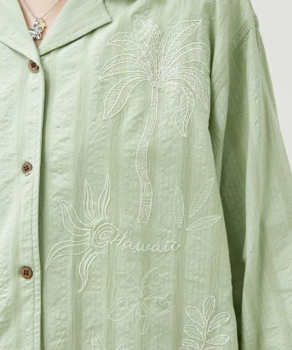 Chemise en seersucker brodée SURF & Palms