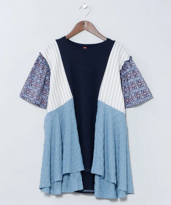Haut ethnique patchwork oversize