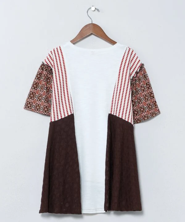 Haut ethnique patchwork oversize