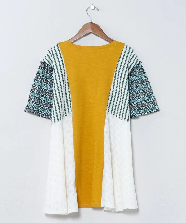 Haut ethnique patchwork oversize