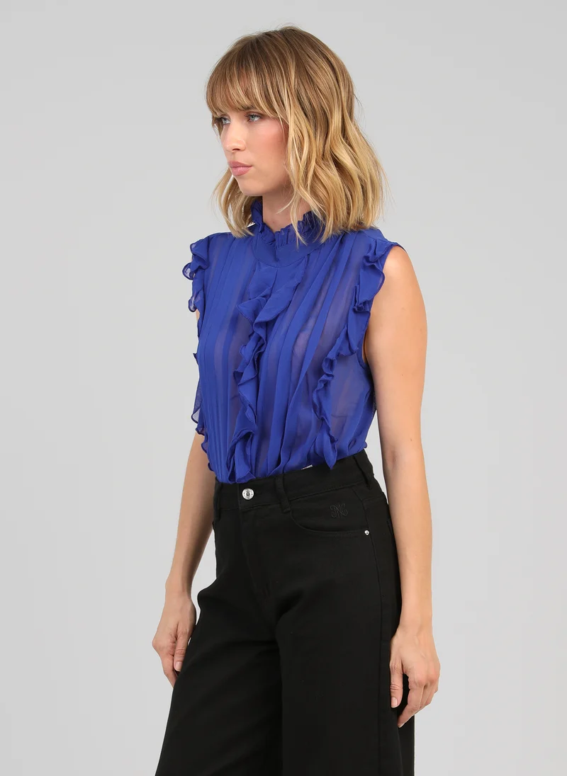 TOP SAHANIE bleu electrique