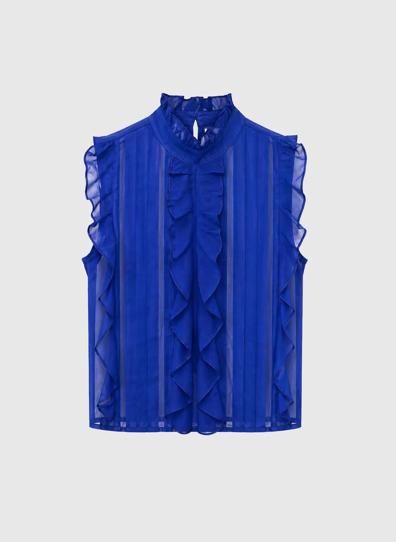 TOP SAHANIE bleu electrique