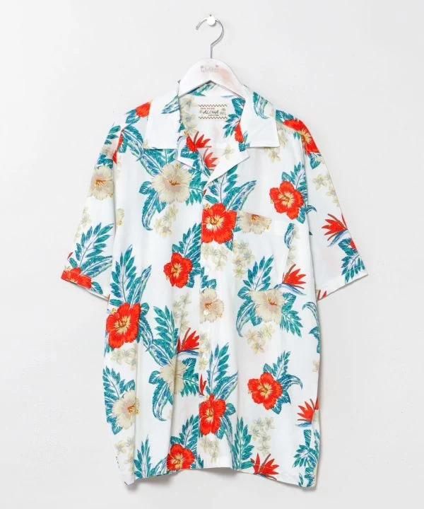 Chemise hawaïenne en rayonne à motifs botaniques