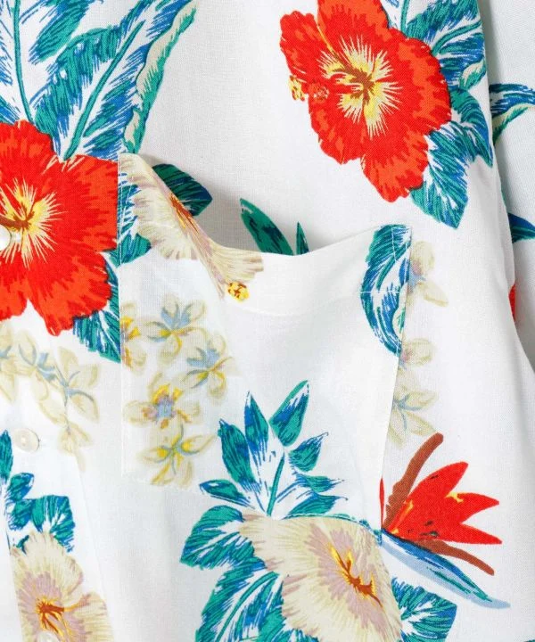 Chemise hawaïenne en rayonne à motifs botaniques