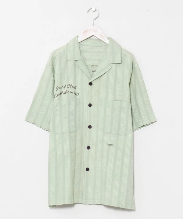 Chemise de travail brodée en seersucker SURF & Palms
