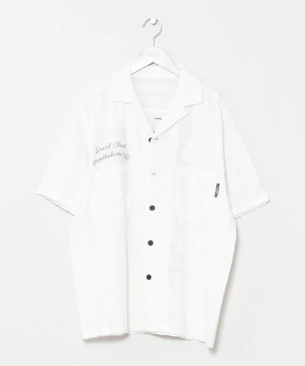 Chemise de travail brodée en seersucker SURF & Palms