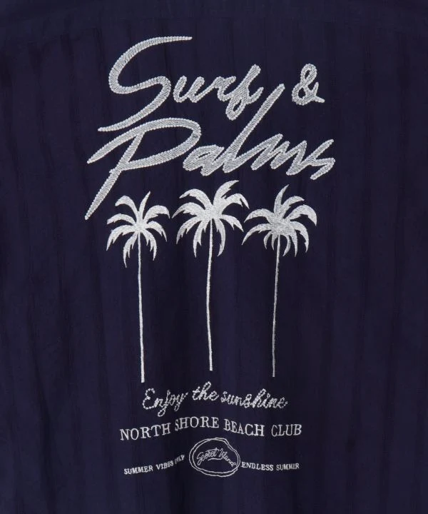 Chemise de travail brodée en seersucker SURF & Palms