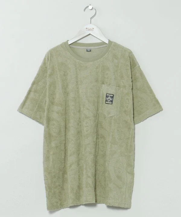 T-shirt décontracté à poils longs à motif surf et palmiers