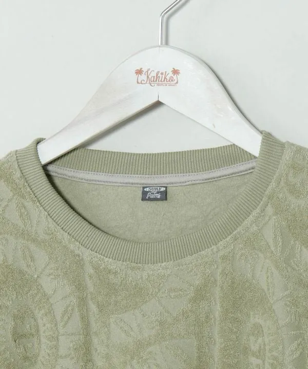T-shirt décontracté à poils longs à motif surf et palmiers