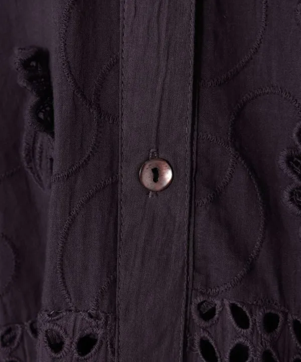 Chemise en coton brodée patchwork