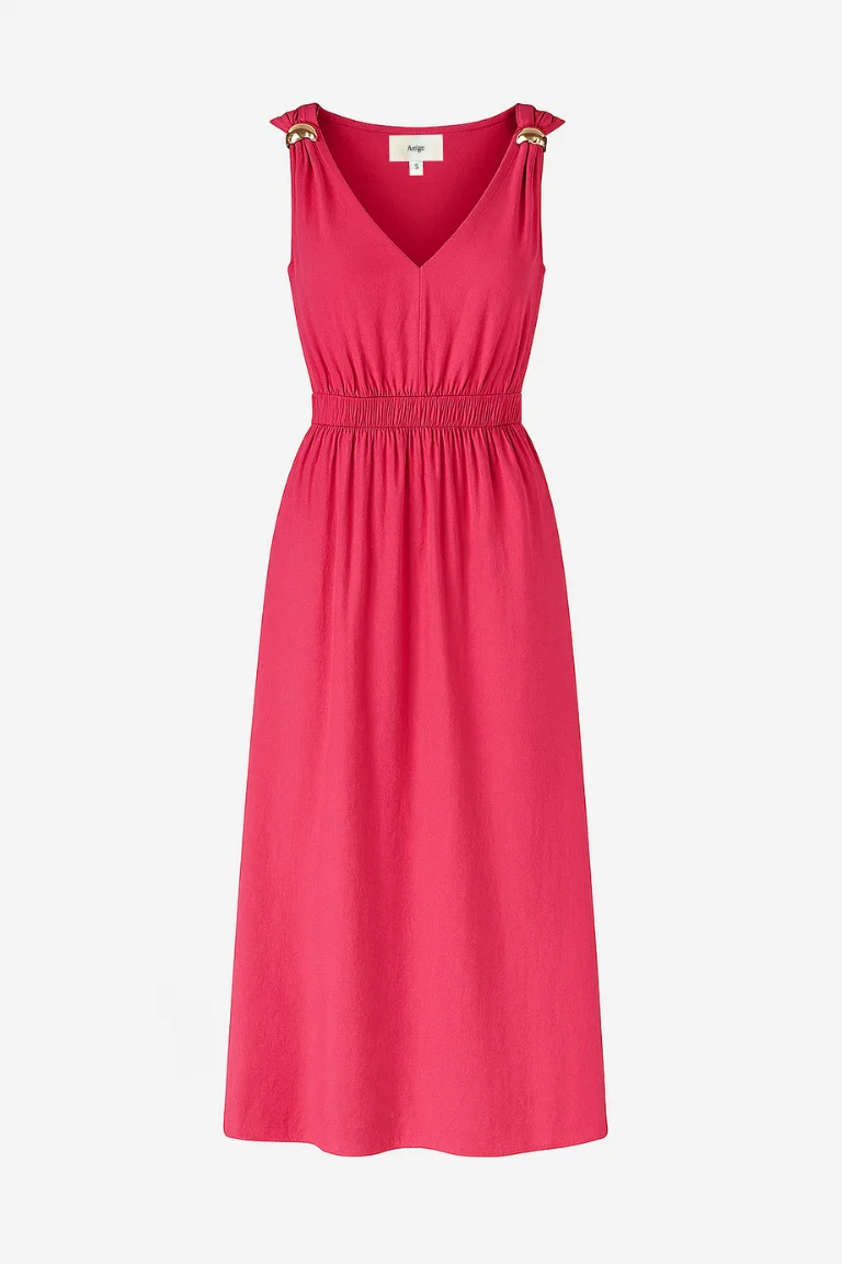 ROBE MIDI MALOUISE framboise