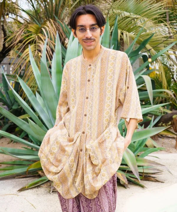 Chemise homme à motif géométrique