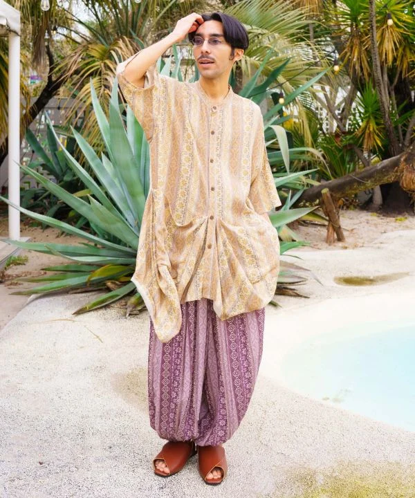 Chemise homme à motif géométrique