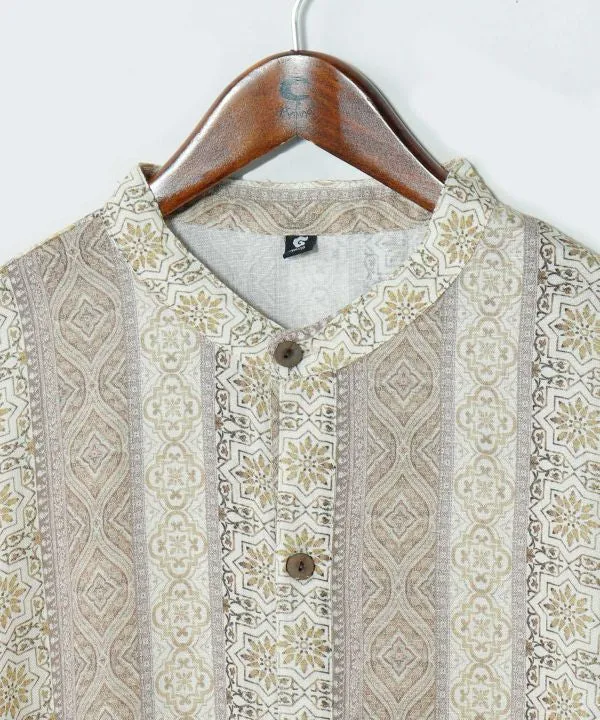 Chemise homme à motif géométrique