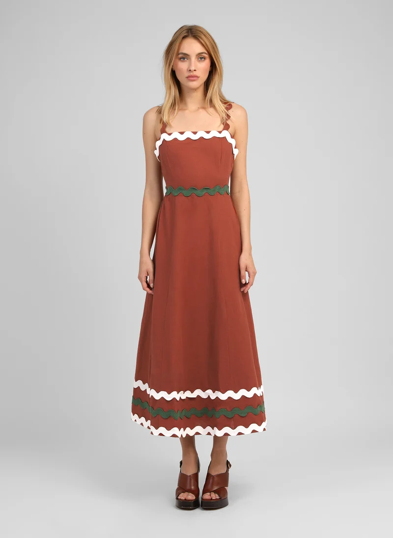 ROBE LONGUE OVALENTIN marron