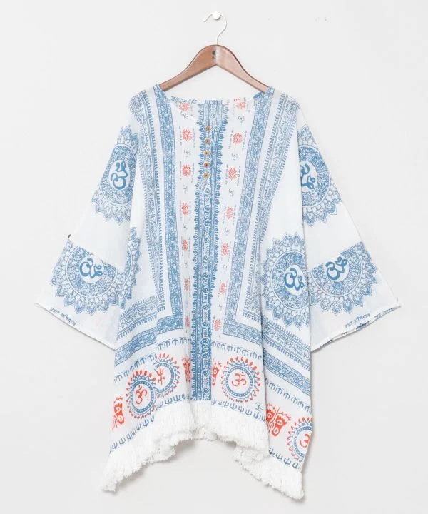 Haut oversize en coton à franges