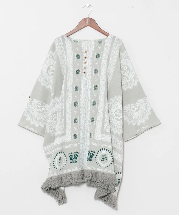 Haut oversize en coton à franges