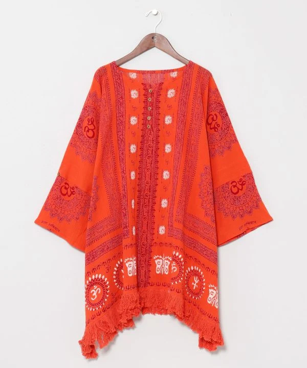 Haut oversize en coton à franges