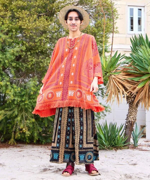 Haut oversize en coton à franges