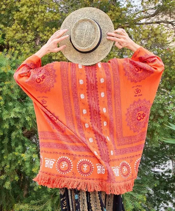 Haut oversize en coton à franges