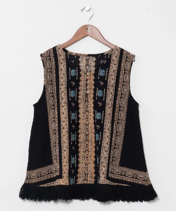 Débardeur en coton indien à franges