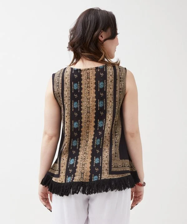 Débardeur en coton indien à franges