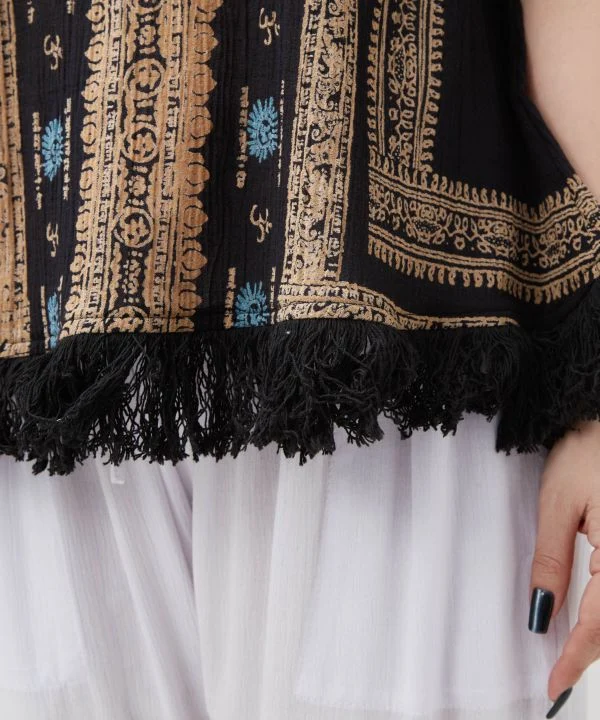 Débardeur en coton indien à franges