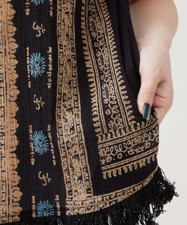 Débardeur en coton indien à franges