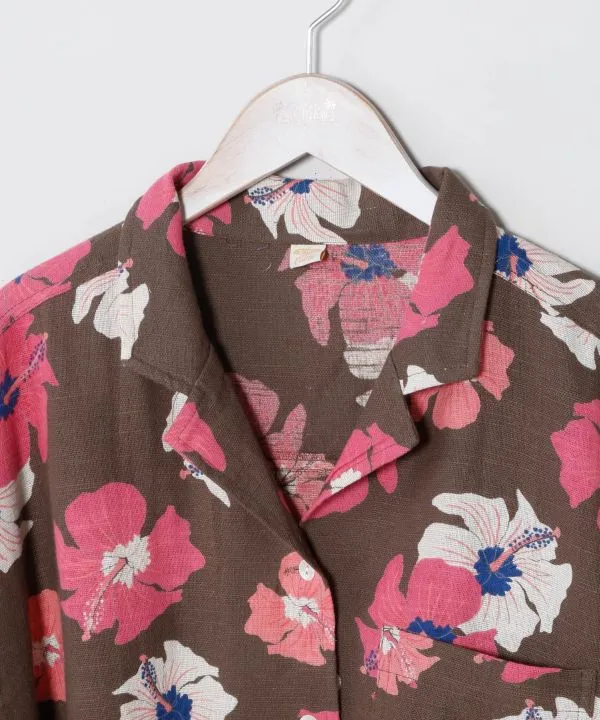 Chemise courte hawaïenne en flammure