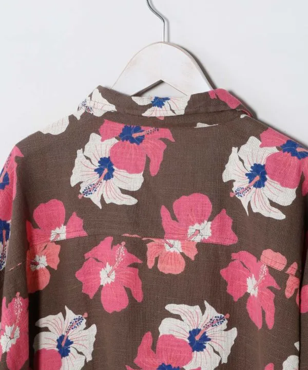 Chemise courte hawaïenne en flammure