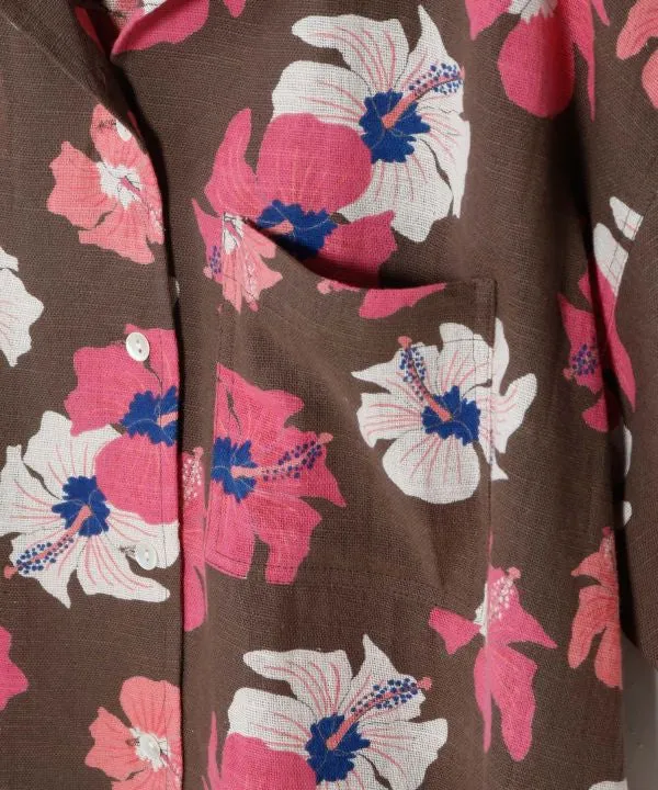Chemise courte hawaïenne en flammure