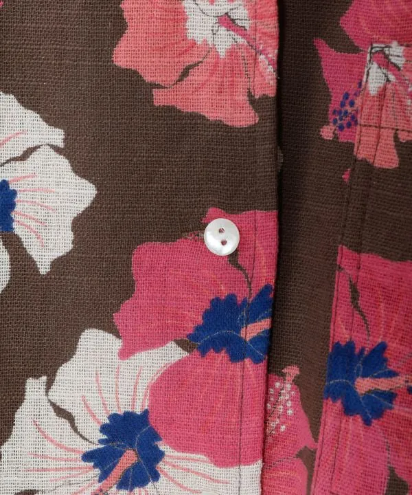 Chemise courte hawaïenne en flammure