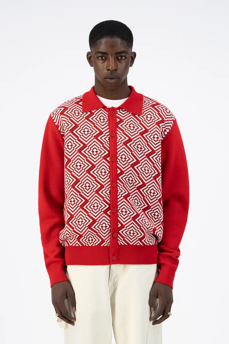 Cardigan en tricot Karp - Rouge