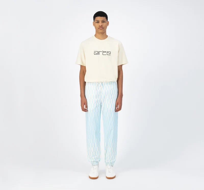 Pantalon Jo - Bleu clair/crème