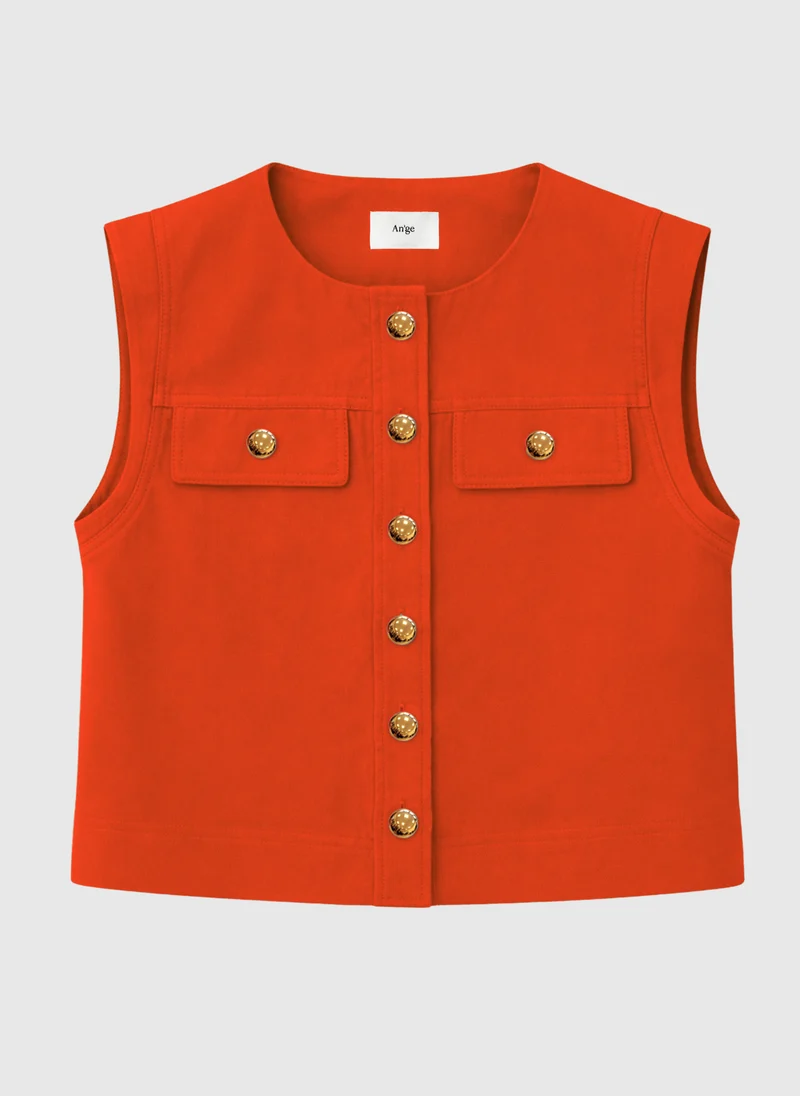 VESTE SANS MANCHES ZELIA piment