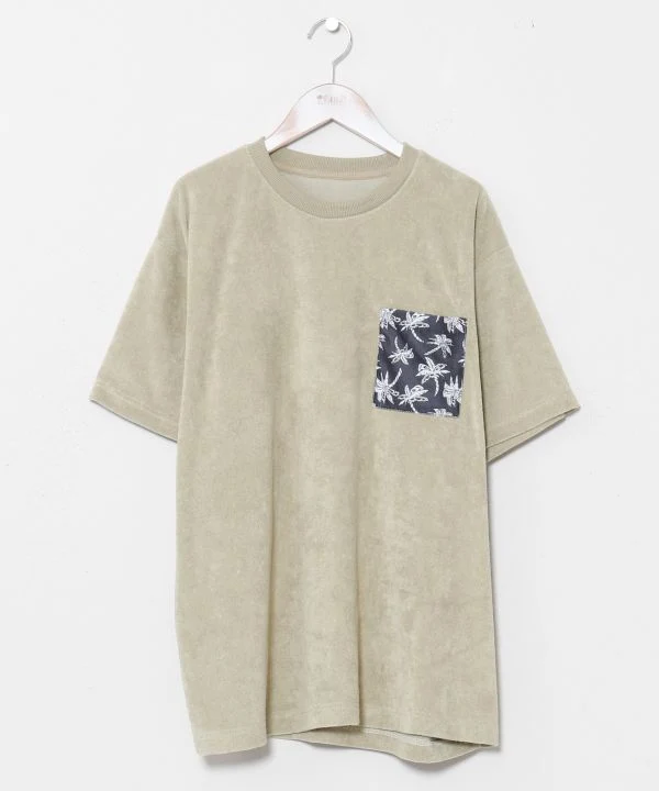 T-shirt hawaïen à poche pour homme