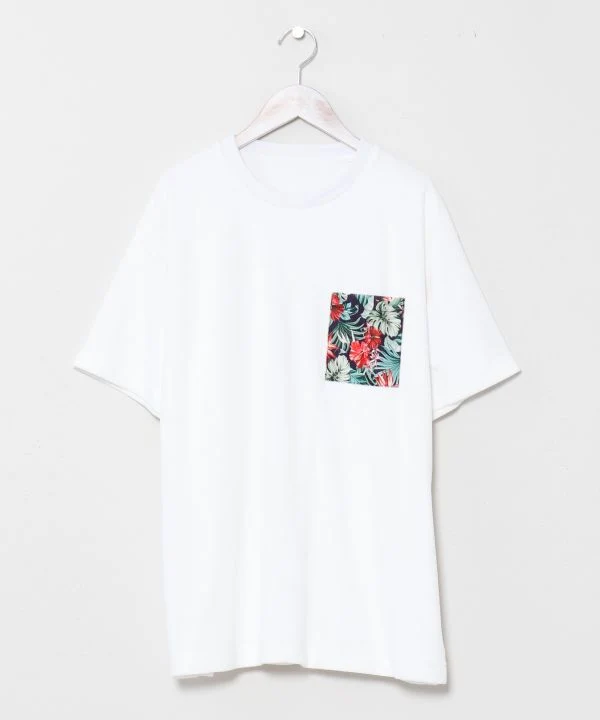 T-shirt hawaïen à poche pour homme