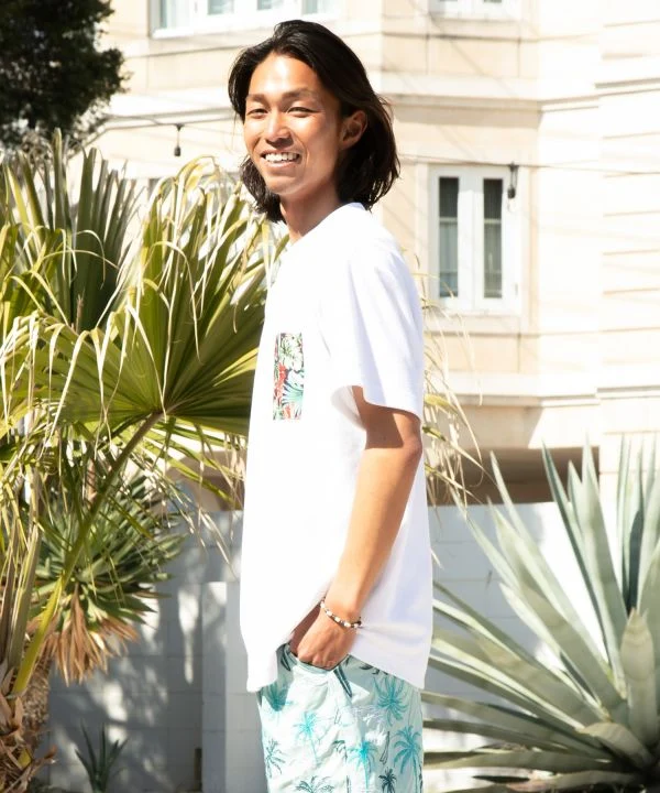 T-shirt hawaïen à poche pour homme
