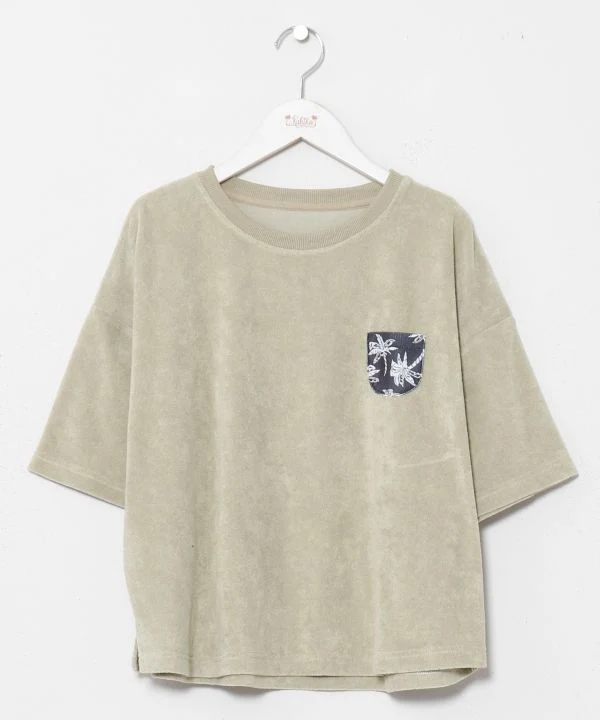 T-shirt hawaïen à poches en polaire