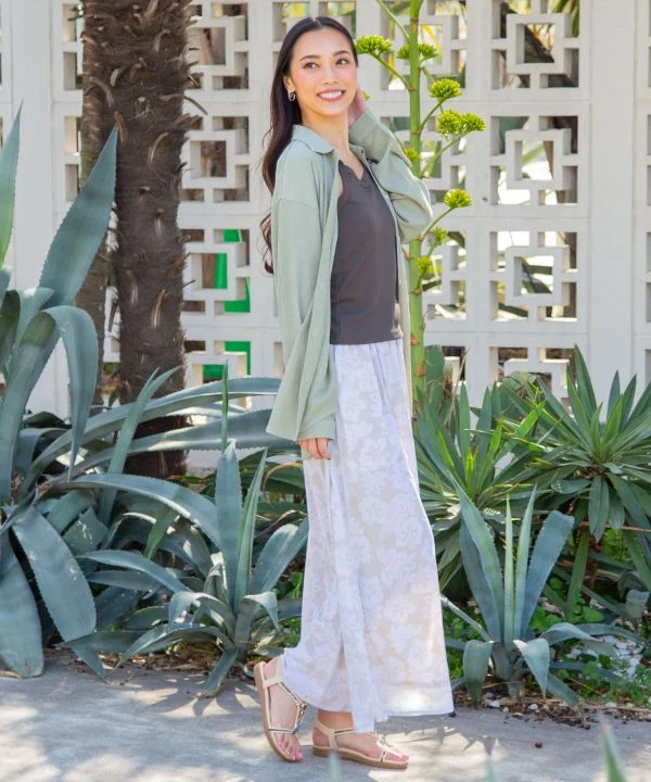 Ensemble chemise brodée en seersucker