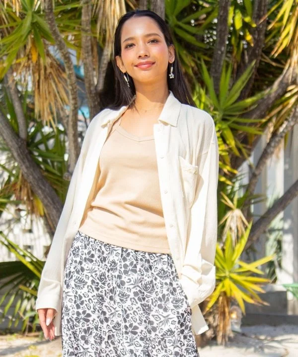 Ensemble chemise brodée en seersucker