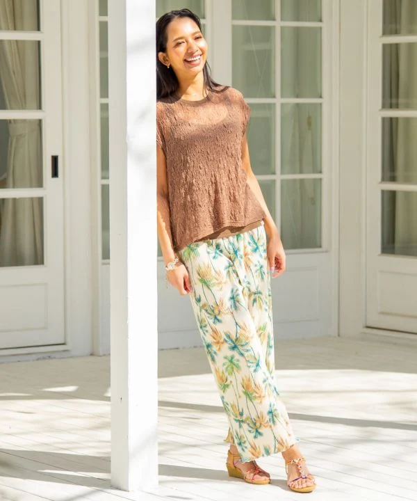 Ensemble de débardeur en dentelle extensible