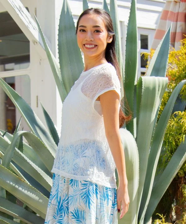 Ensemble de débardeur en dentelle extensible