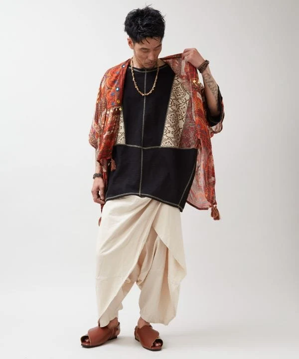 Haut homme en patchwork textile