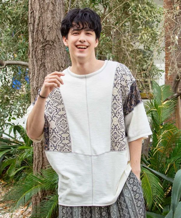 Haut homme en patchwork textile