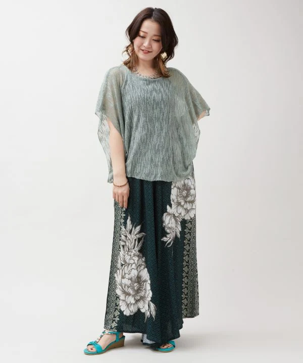 Haut poncho transparent en fil Nep